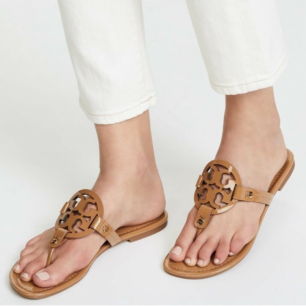 Tory Burch Miller Sandals - Sand Patent - size 8